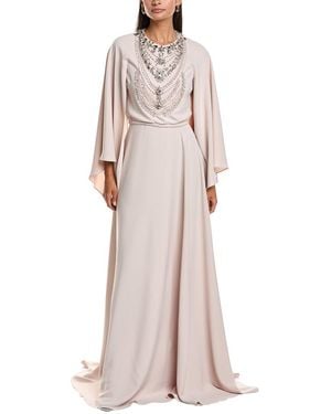 Reem Acra Draped Flutter Sleeve Gown - Multicolour