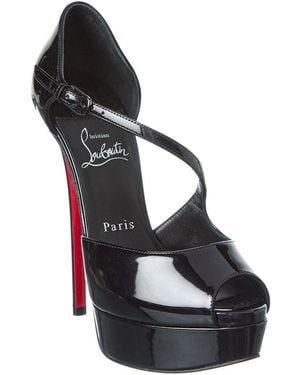 Christian Louboutin Miss Zigourata Alta 160 Patent Platform Sandal - Black