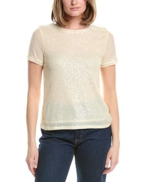 Anne Klein Banded Sequin T-Shirt - Natural
