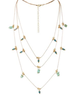 Saachi Multi Layered Necklace - White