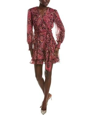 Maison Tara Long Sleeve Mini Dress - Red