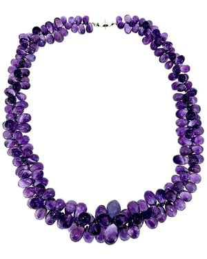 Arthur Marder Fine Jewelry Silver Amethyst Briolette Necklace - Purple