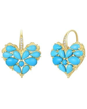 Nina Zhou Jewelry 14K 5.25 Ct. Tw. Diamond & Drop Earrings - Blue