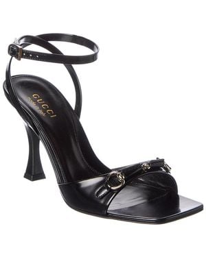 Gucci Horsebit Patent Sandal - Black