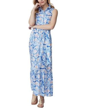 J.McLaughlin Soiree Silk-Blend Dress - Blue
