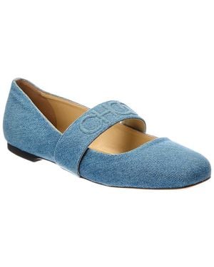 Jimmy Choo Ellerby Denim Flat - Blue