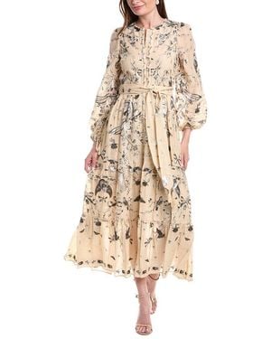 Marchesa Threadwork Voile Maxi Dress - Natural