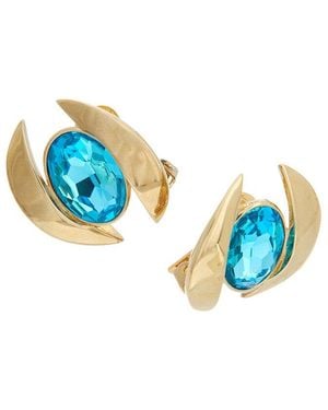 Oscar de la Renta Oval Stud Earrings - Blue