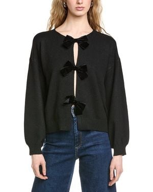 Cece Bow Closure Cardigan - Black