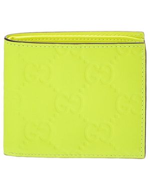 Gucci Gg Leather Wallet - Yellow