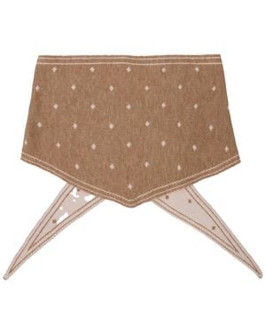 Saachi Polka Dot Triangle Scarf - Natural