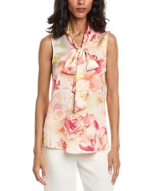 Tahari Printed Top - Red