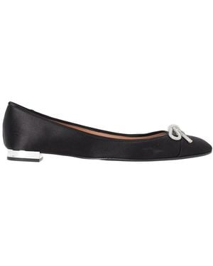 Aquazzura Satin Parisina Crystal Embellished Ballet Flat (Authentic Pre-Loved) - Black