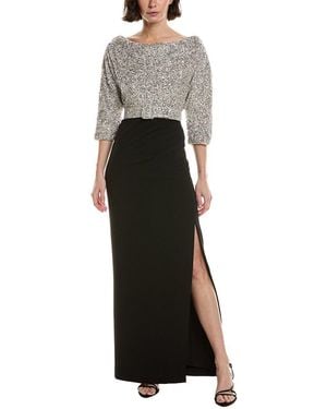 Badgley Mischka Sequin Crepe Gown - Black