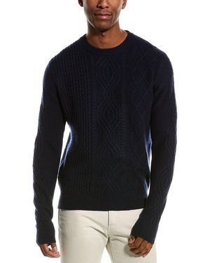 Kier + J Kier + J Cable Wool & Cashmere-blend Turtleneck Jumper - Blue