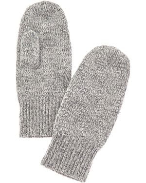 Amicale Cashmere Jersey Marl Cashmere Mittens - Grey