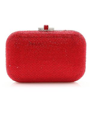 Judith Leiber Slide Lock Clutch - Red