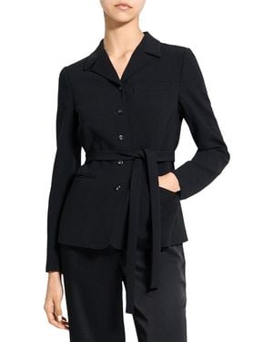 Theory Admiral Crepe Tie Waist Jacket - Black