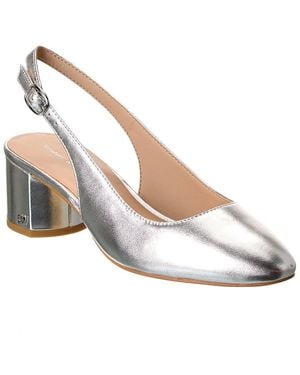Stuart Weitzman Bridgt 50 Leather Slingback Pump - Metallic