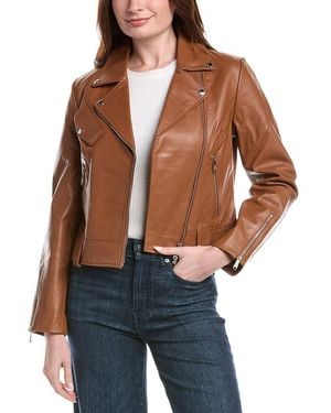 Sam Edelman Leather Moto Jacket - Blue