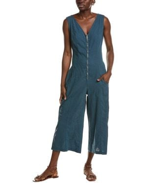 XCVI Norris Linen-Blend Jumpsuit - Blue