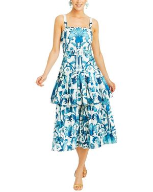 mestiza Virginie Tiered Midi Dress - Blue