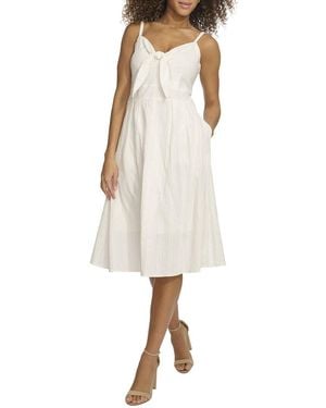 Kensie Striped Woven Midi Dress - Natural