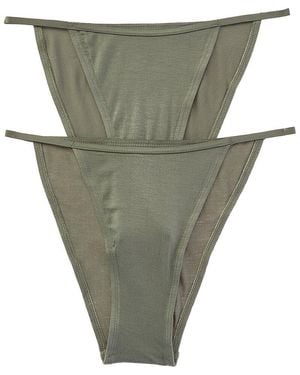BAM Set Of 2 Essential String Bikini Brief - Green