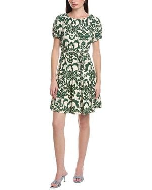 Maison Tara Printed Ity Mini Dress - Green