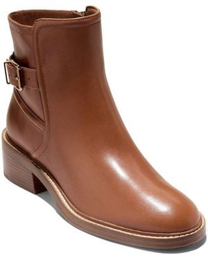 Cole Haan Silvana Buckle Leather Bootie - Brown