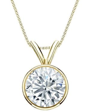 Sabrina Designs Lab Grown Diamonds 14K 4.00 Ct. Tw. Lab-Grown Diamond Solitaire Necklace - Metallic
