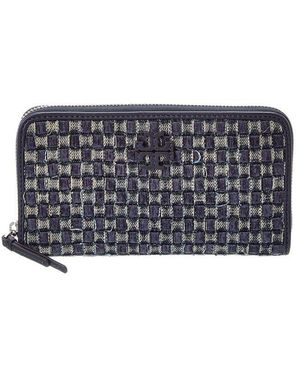 Tory Burch Thea Denim Zip Continental Wallet - Grey
