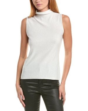 Forte Sequin Sleeveless Funnel Neck Cashmere-Blend Jumper - White