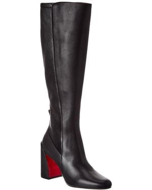 Christian Louboutin Jane Botta 85 Leather Knee-High Boot - Black