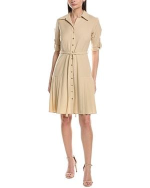 Sharagano Short Sleeve Shirtdress - Natural