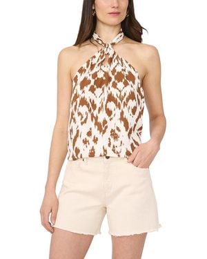 Vince Camuto Twisted Front Halter Top - Natural