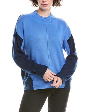 Isla Ruby Colourblock Cashmere Jumper - Blue