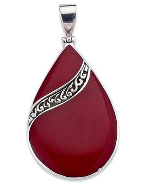 Samuel B. Silver Coral Pendant - Red