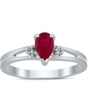 Gem Spark 14K 0.48 Ct. Tw. Diamond & Ruby Ring - White