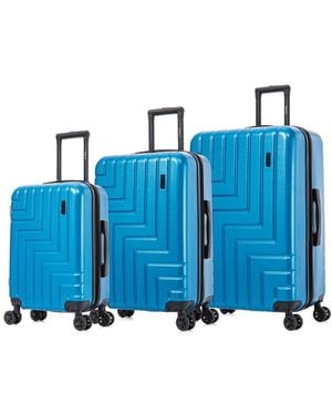DUKAP Zahav Lightweight Expandable Hardside Spinner 3pc Luggage Set - Blue