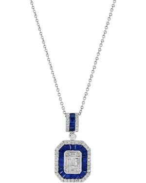 Effy Fine Jewelry 14K 1.44 Ct. Tw. Diamond & Sapphire Necklace - Blue