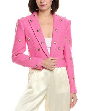 L'Agence Jen Wool-Blend Crop Blazer - Pink