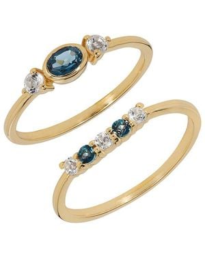 TIRAMISU 14k Plated 0.54 Ct. Tw. Gemstone Ring Set - White
