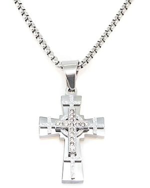 jean claude Dell Arte By Stainless Steel Pendant Necklace - White
