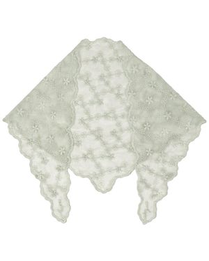 Saachi Embroidered Lace Bandana - White