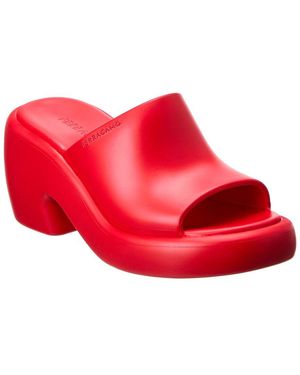 Ferragamo Deva Rubber Platform Sandal - Red