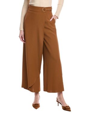 Gracia Wrap Wide Leg Pant - Brown