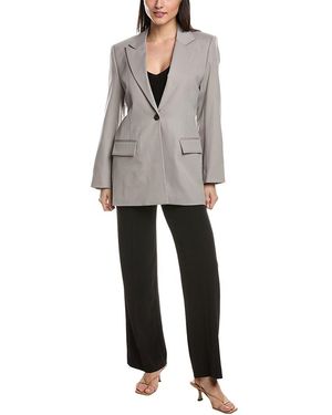 10 Crosby Derek Lam Nico Single-Breasted Wool-Blend Jacket - Grey