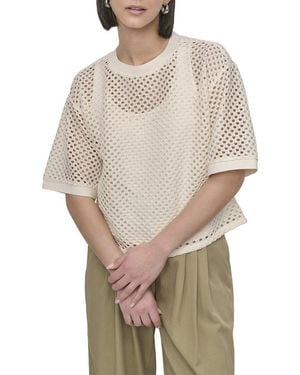 DKNY Crochet Knit Top - Natural