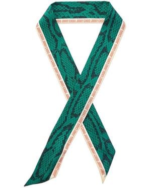 Jimmy Choo Logo Silk Scarf - Green